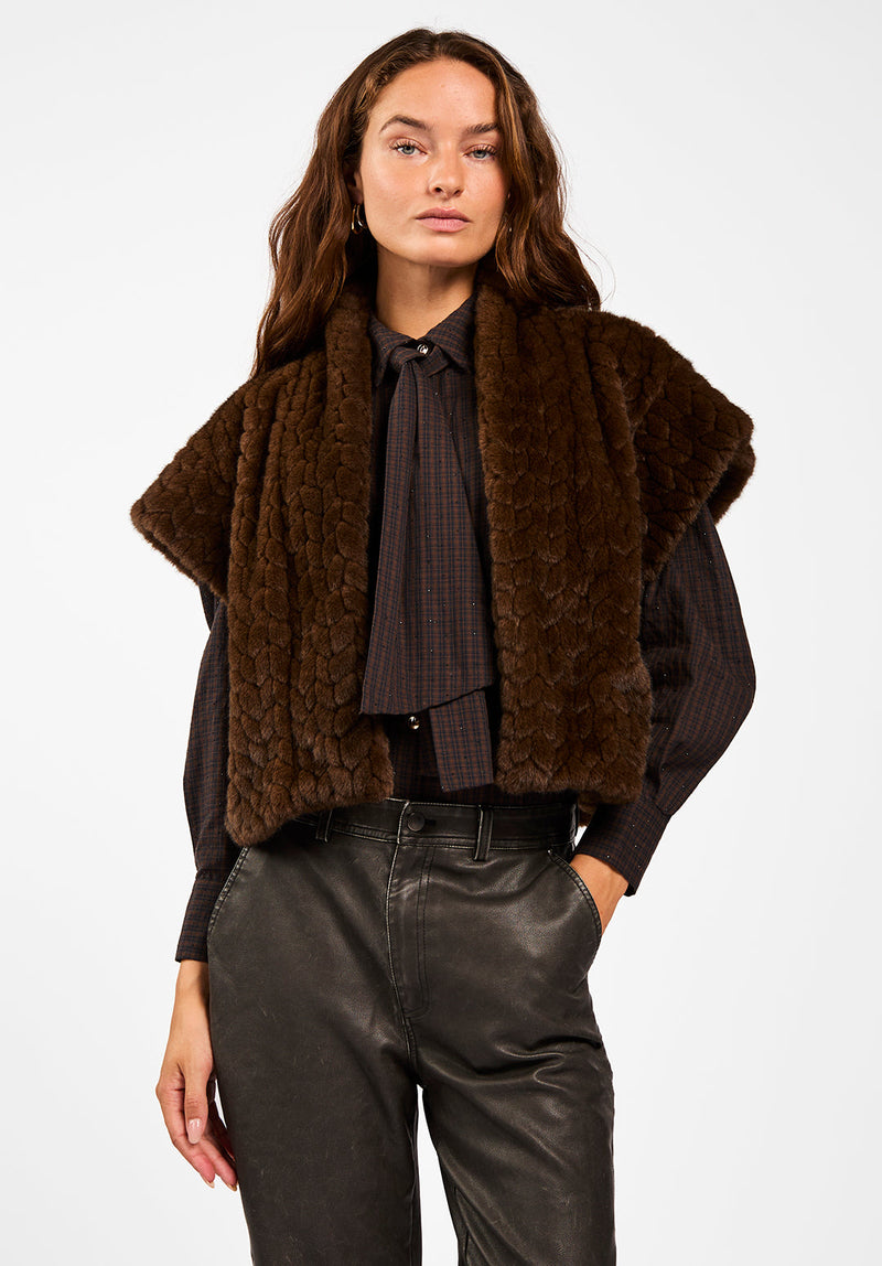 amala faux fur gilet