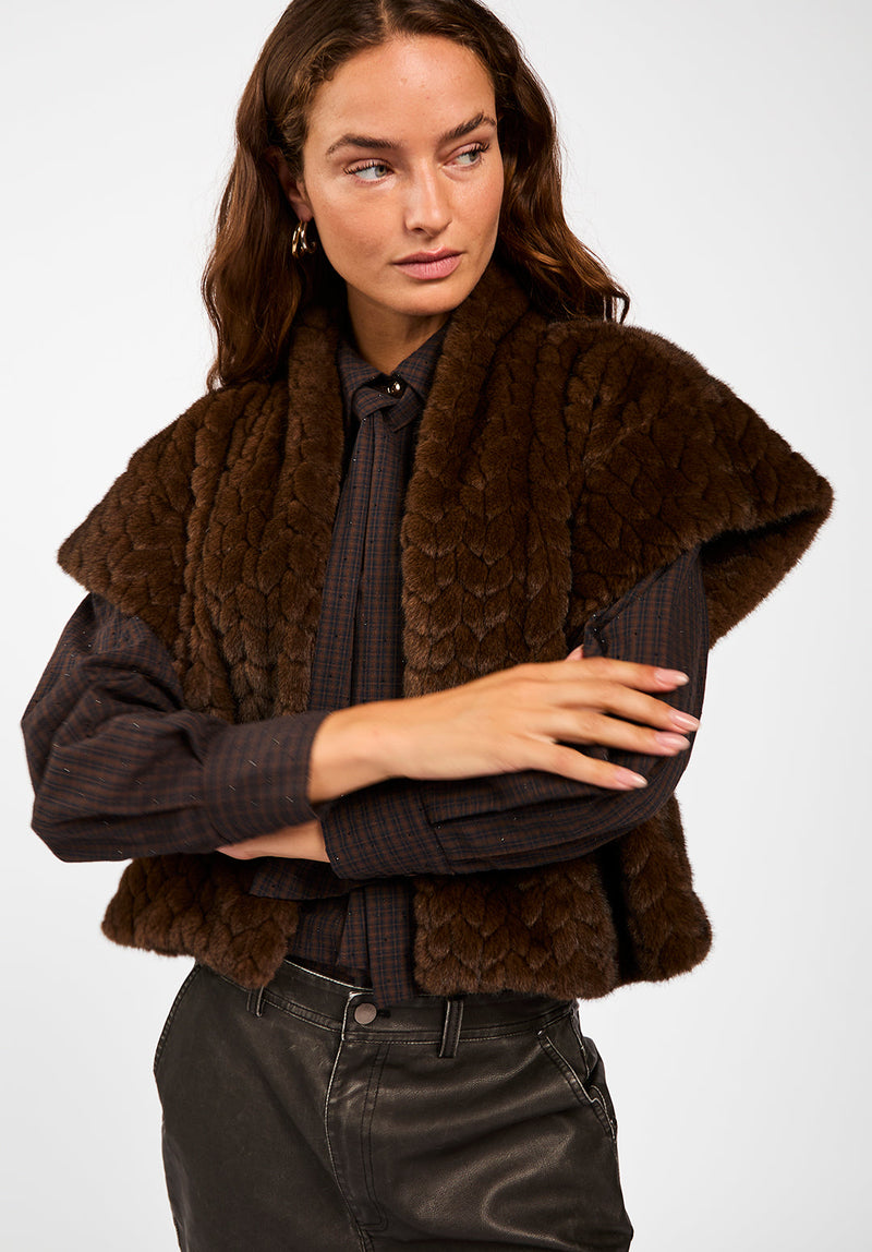 amala faux fur gilet