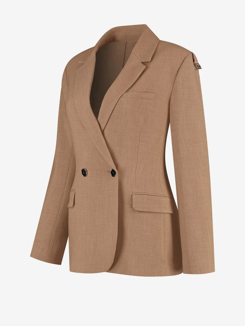 foster blazer dark camel