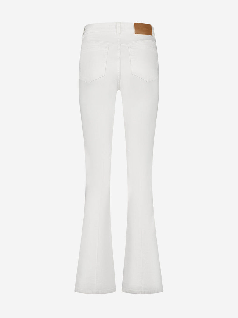 Bella pocket flared white jeans