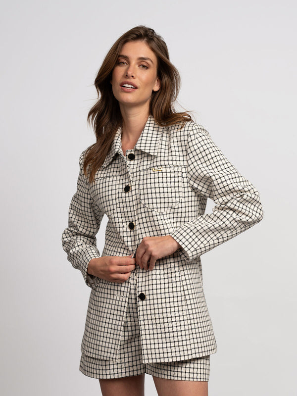 isabella jacket soft white/black