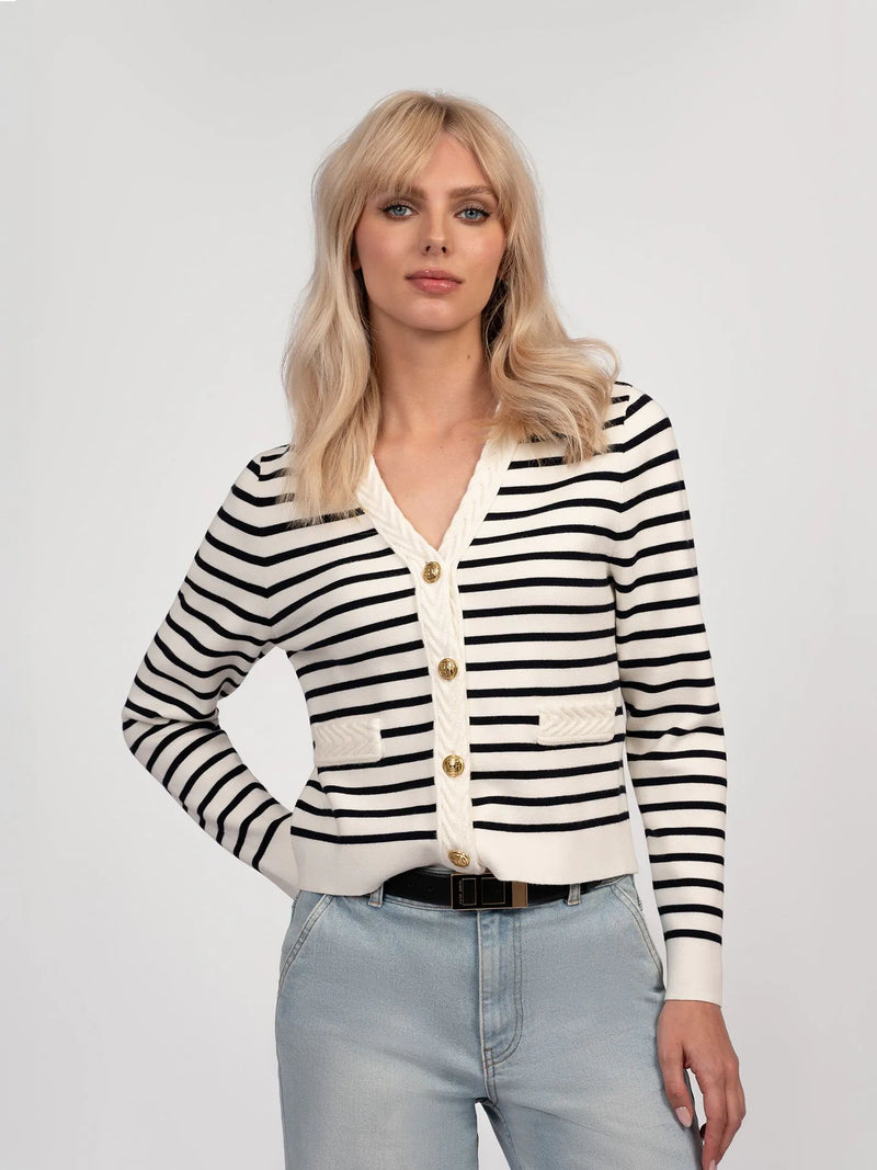 lentl cardigan tofu/twilight blue