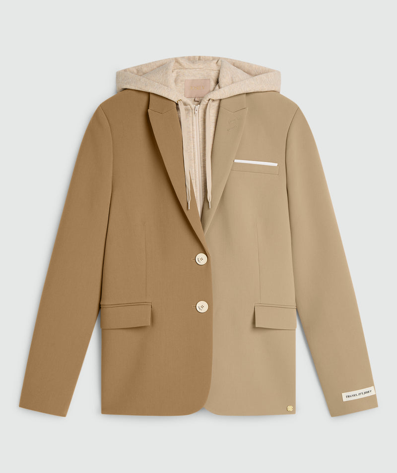 suus hoodie blazer khaki light camel