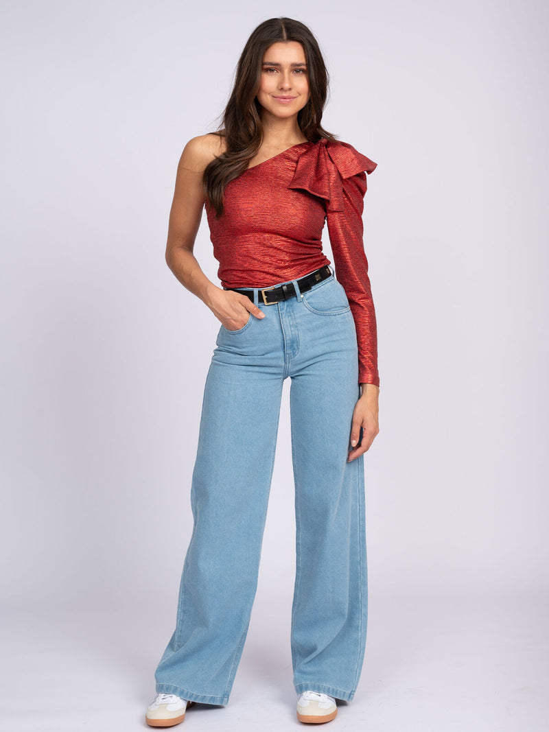 erode wide leg jeans light blue