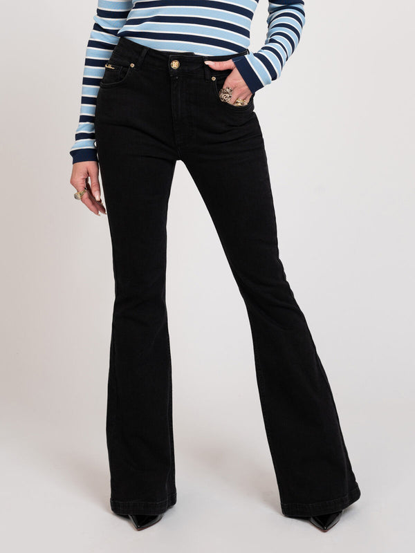 Evia black flare jeans