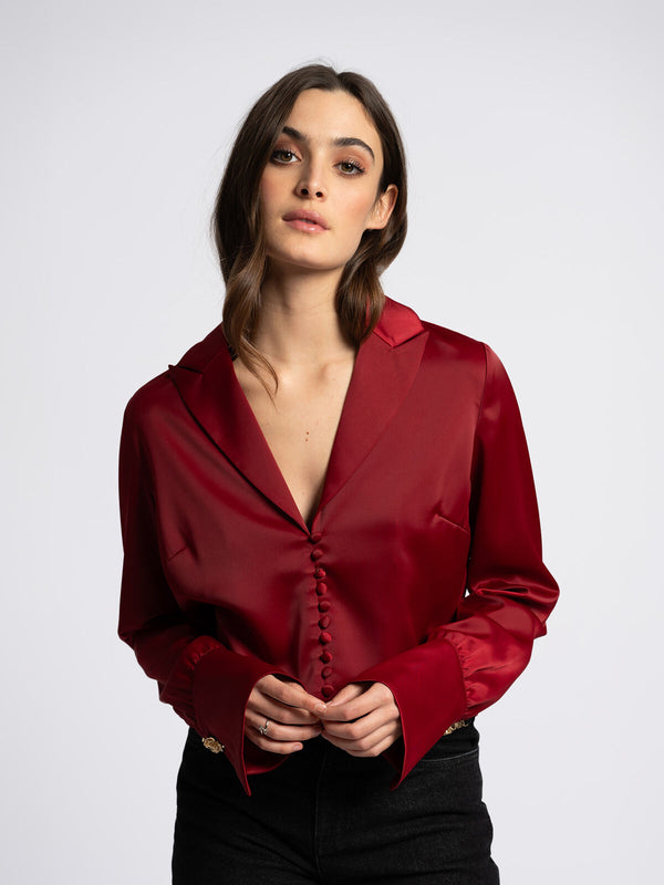 leonia blouse wine