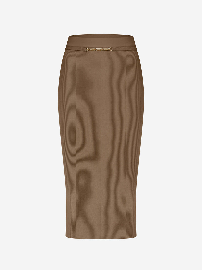 kochi midi skirt oaked wood