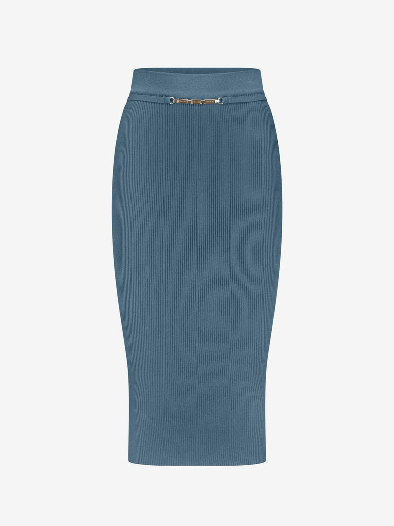 kochi midi skirt teal blue