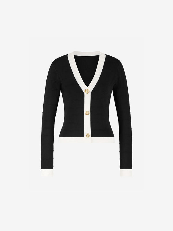 laos cardigan black