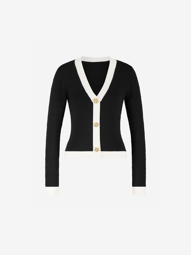 laos cardigan black