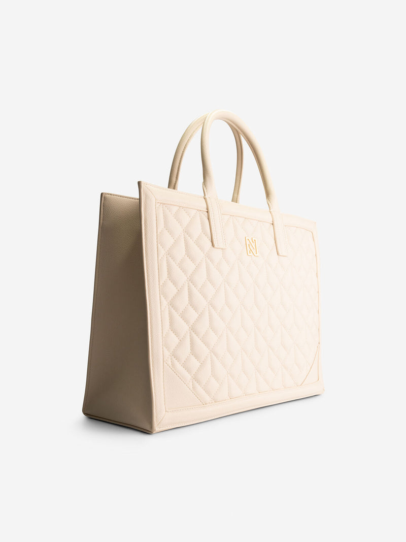 Mayda quilted shopper pearl