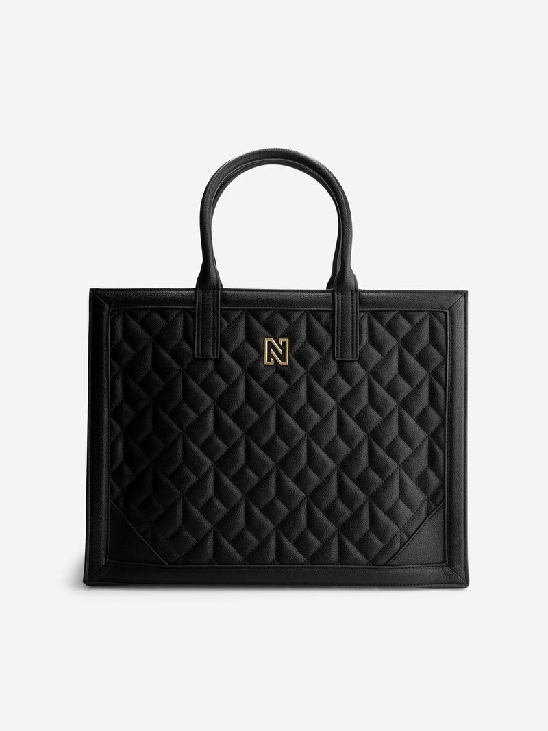 Mayda quilted shopper black