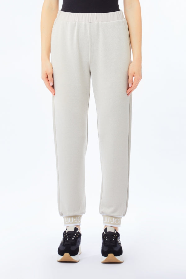Jersey lungo pants champagne light gold