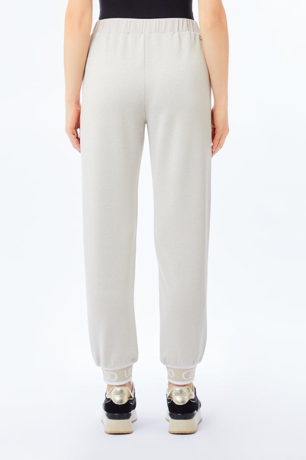 Jersey lungo pants champagne light gold