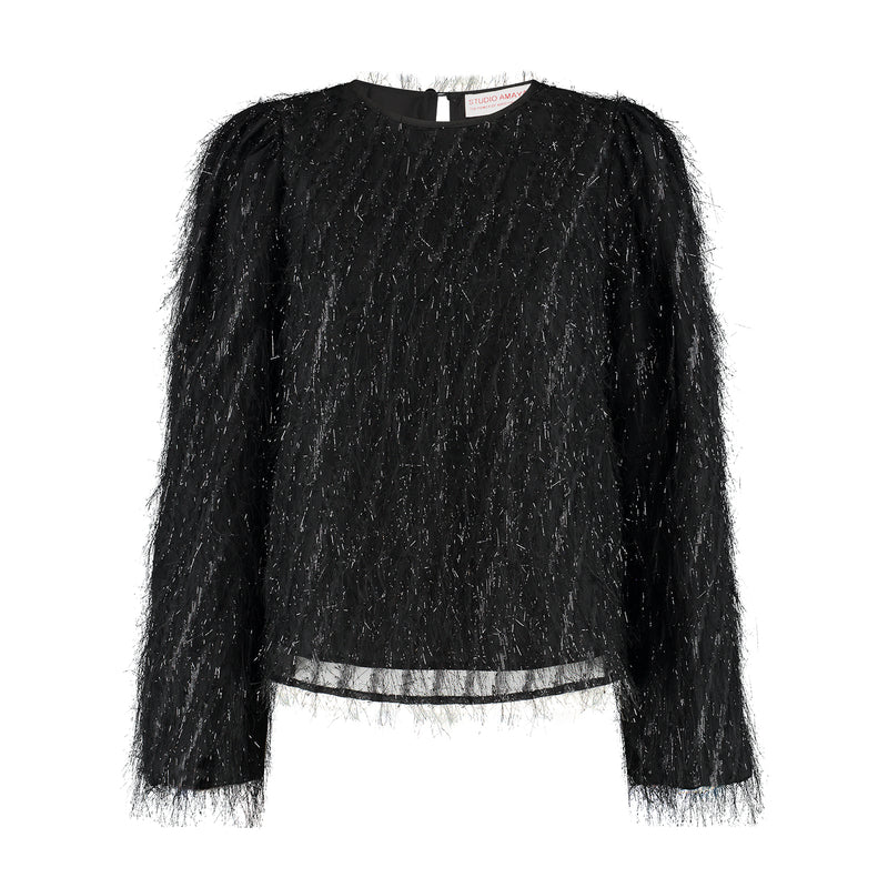 velvet blouse black