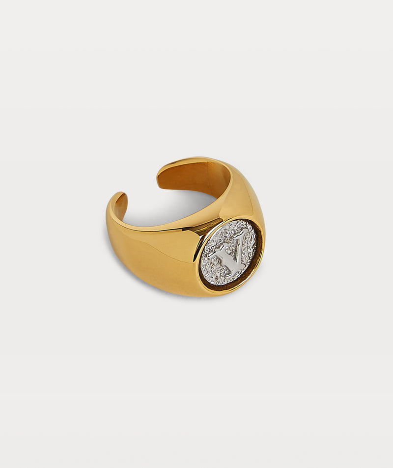Wende ring antique silver gold