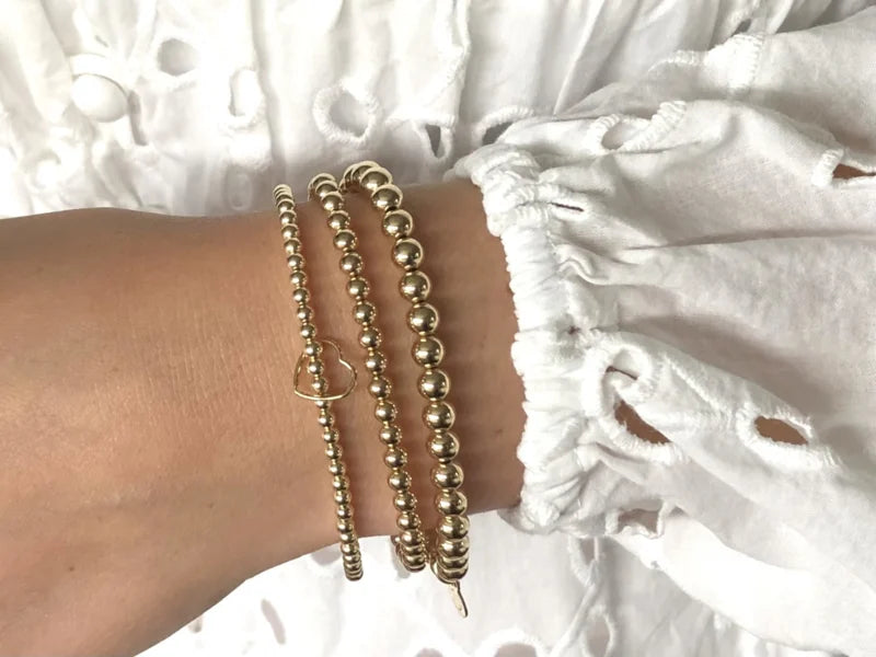 Armband Vienna met hartje en real gold plated balletjes