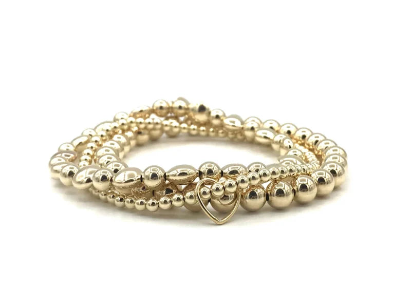 Armband Vienna met hartje en real gold plated balletjes