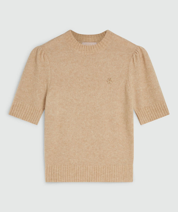 franka fitted top light brown melange