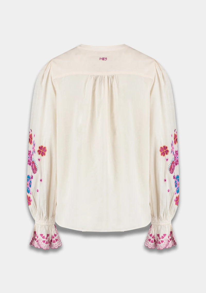 haily blouse cream/white pink