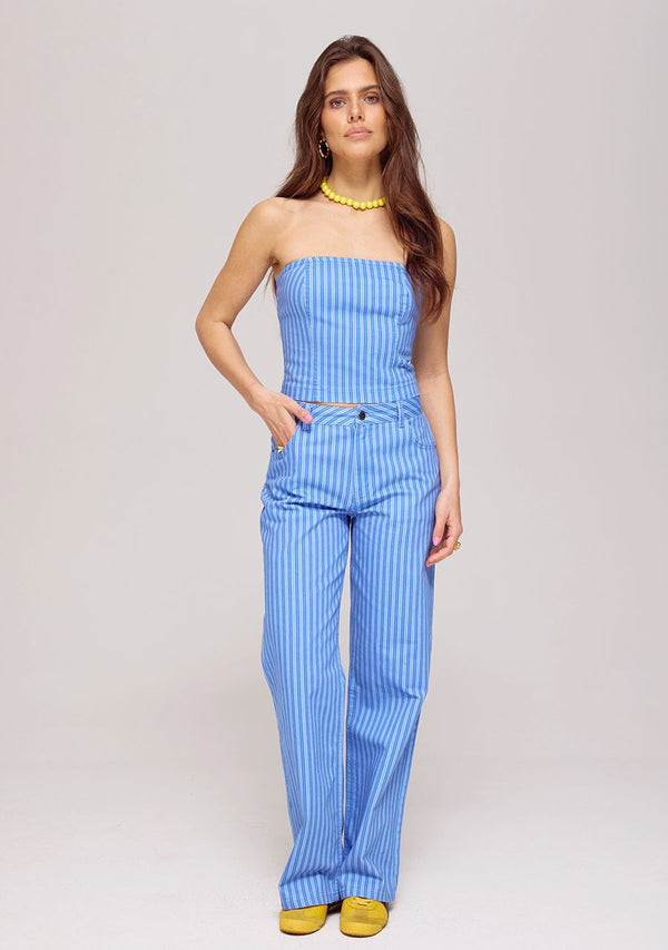 yve pants blue stripe