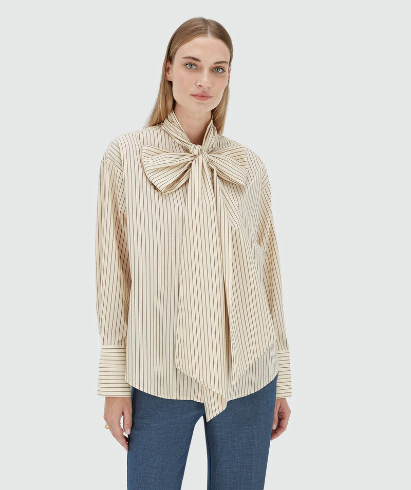 Hedy blouse light ecru berry red