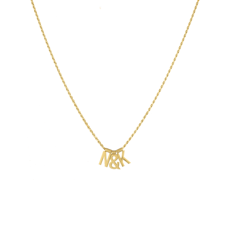 Ruby rope letter necklace
