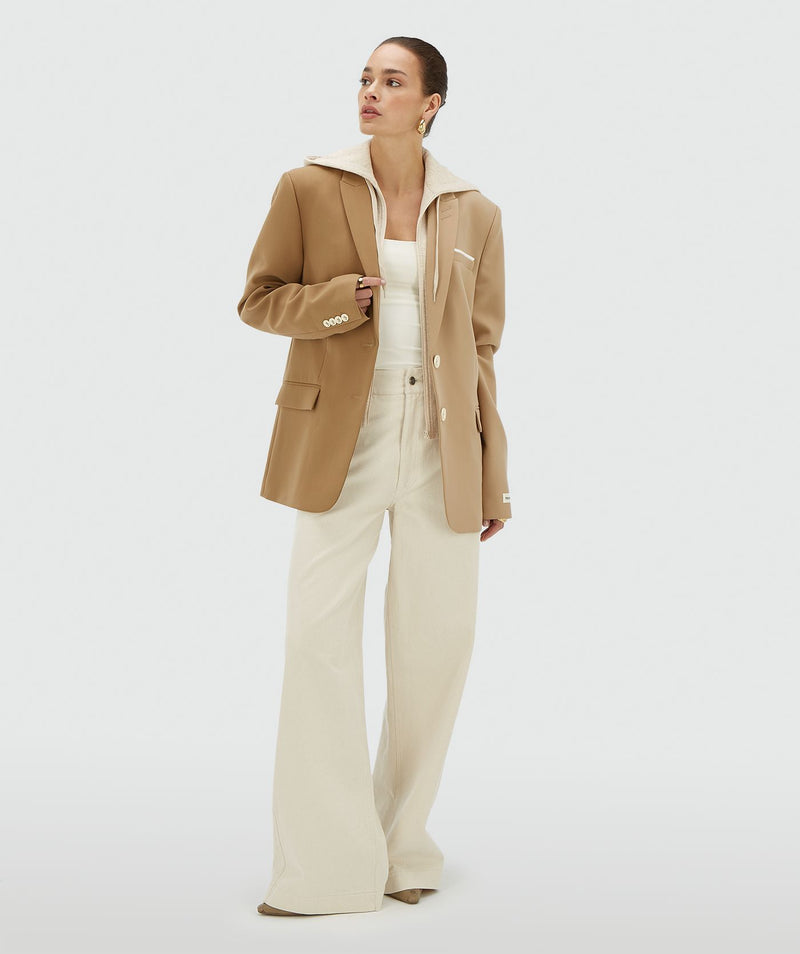 suus hoodie blazer khaki light camel